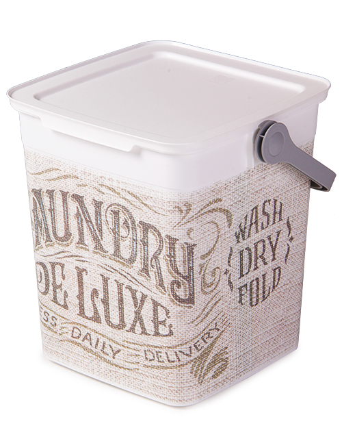 Waschmittelbox Deluxe Eimer mit Deckel Waschpulverbox
