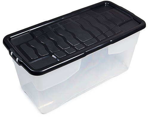 XL Aufbewahrungsbox mit Deckel 80 L Curve Box Kunststoffbox transparent