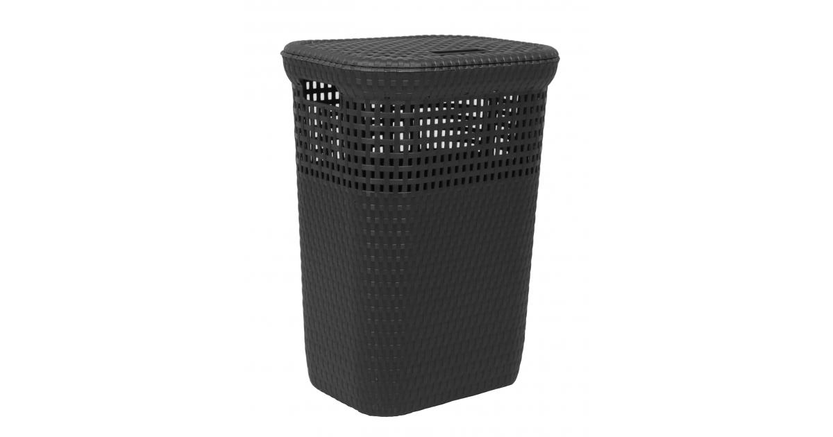 Ondis24 Wäschekorb Rattan 60 L anthrazit günstig online kaufen