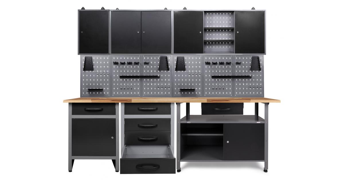 Ondis24 Werkstatt Set Tüftler 240 cm 3 Schränke günstig online kaufen