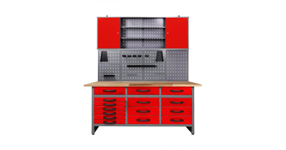 Ondis24 Werkstatt Set Konny 160 cm 1 Schrank rot günstig online kaufen