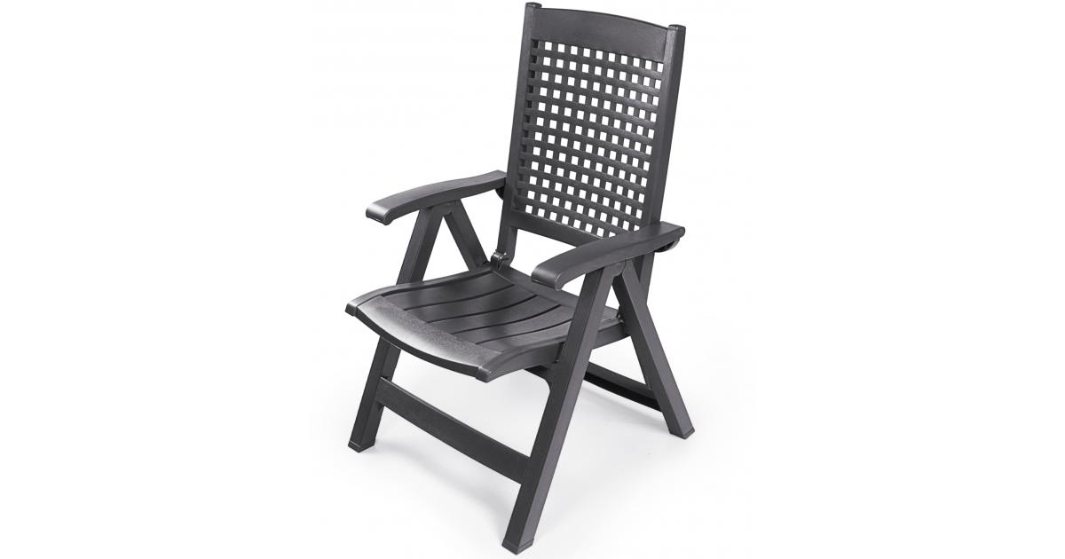 Ondis24 Klappsessel Bellami Hochlehner Gartensessel anthrazit günstig