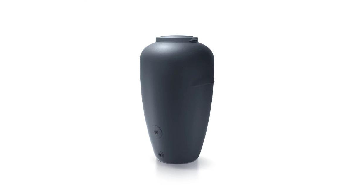 Ondis24 Regentonne Wasserbehälter Amphore Grau 360L Kunststoff