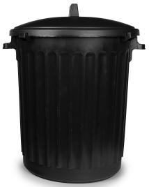 Haushalttonne mit flachem Deckel ECO 80L Abfalleimer schwarz 