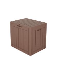 City Cube Holzoptik taupe Kissenbox Poolbox Sitztruhe 