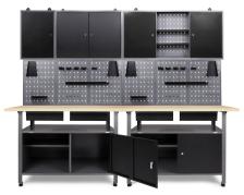 Werkstattset Fritz 240cm Werkstatteinrichtung Schrank & Bank 