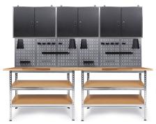 Werkstatt Set Uwe 240cm komplett Lochwand 3 Schränke 