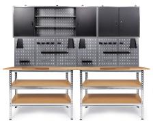 Werkstatt Set Uwe 240cm komplett Lochwand 2 Schränke 