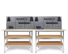 Werkstatt Set Uwe 240cm Melamin  + 2 Jochen+ Steckdose 