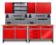 Werkstatt Set Holger/Wernerr 240 cm 160/80 Rot 