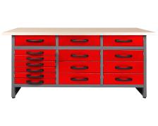 Werkbank Konny 160 cm rot Melamin 