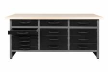 Werkbank Konny 160 cm schwarz Melamin 