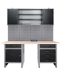 Werkstatt Set Harry 160cm 1 Schrank Steckdose Melamin 