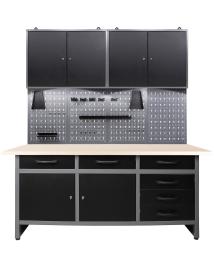 Werkstatt Set Karsten 160 cm 2 Schränke LED Melamin 