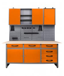 ONDIS24 Werkstatt Set Karsten 160 cm 2 Schranke offen orange