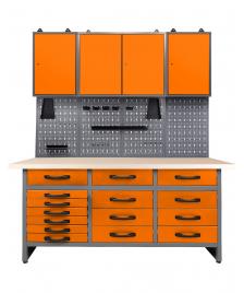 ONDIS24 Werkstatt Set Konny 160 cm 3 Schränke orange