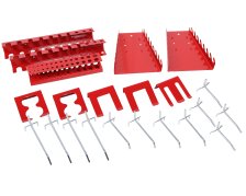 Lochwandhaken aus Metall 22 Teile rot 