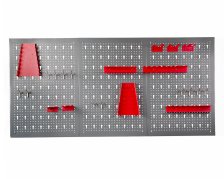 Lochwand mit Metall Haken rot 