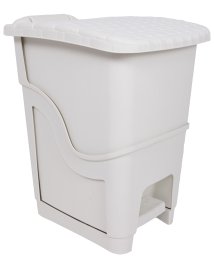 Mülleimer Rattan 18 Liter weiß 