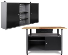Werkbank Klaus + 120cm Werkstattschank Set 