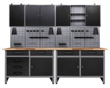 Werkstatt Set Werner & Holger 240 cm 3 Schränke 7 Schubladen 
