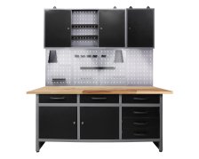 Werkstatt Set Karsten 160 cm 2 Schränke offen LED 