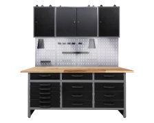 Werkstatt Set Konny 160 cm 3 Schränke LED 