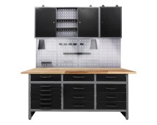 Werkstatt Set Konny 160 cm 2 Schränke offen LED 