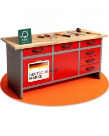 Werkbank Karsten 160 cm rot H85 85 cm