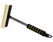 Scheibenabzieher mit Gummilippe und Schaumstoff-Griff gelb 