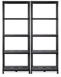 2 x Kunststoffregal Steckregal 5 Böden Schwerlastregal 71x35 