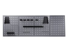 Lochwand mit 22 teiligem Hakenset grau 