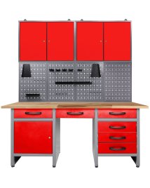 Werkstatt Set Harry 160 cm 2 Schränke rot 