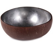 Kokosnuss Schale Schüssel Metallic silber Silber Metallic
