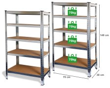 2x Steckregal Metallregal Basti 70 x 30 verzinkt 