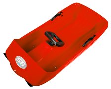 Schlitten Super Bob rot 1 Sitz Lenkschlitten 