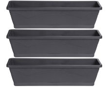 3x Blumenkasten Rom Balkon Pflanzkasten 50cm mit Untersetzer 