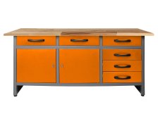 Werkbank Karsten 160 cm orange H85 