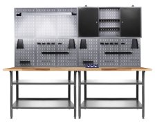 Werkstatt Set Basic 240cm komplett LED Bluetooth & Steckdose 