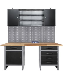 Werkstatt Set Entdecker 160 cm mit Sitzraum Steckdosenleiste 