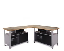 Werkstatt Set Ecklösung Simple One 85 cm anthrazit Buche 