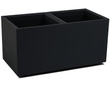 Pflanzkübel Beton 80 Caro Rollen 100% recycled schwarz 