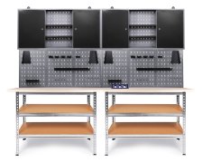 Werkstatt Set Uwe 240cm komplett Lochwand & Steckdose 
