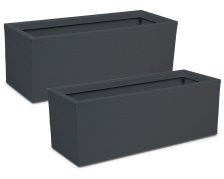 Pflanzkübel Blumenkübel Graphit 57 L anthrazit - Doppelpack 