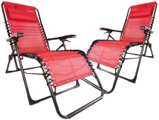 2x Ergolax faltbare Sonnenliege Relax Gartenliege rot 