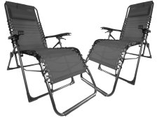 2x Ergolax faltbare Sonnenliege Relax Gartenliege anthrazit 