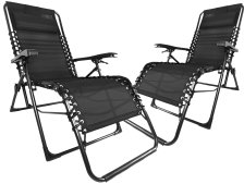 2x Ergolax faltbare Sonnenliege Relax Gartenliege schwarz 