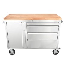 Werkstattwagen Edelstahl 130 cm mit 4 Schubladen 48" 