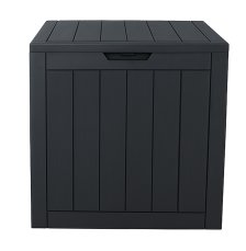 City Cube Holzoptik anthrazit Kissenbox Poolbox Sitztruhe 