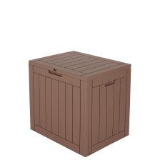 City Cube Holzoptik taupe Kissenbox Poolbox Sitztruhe 